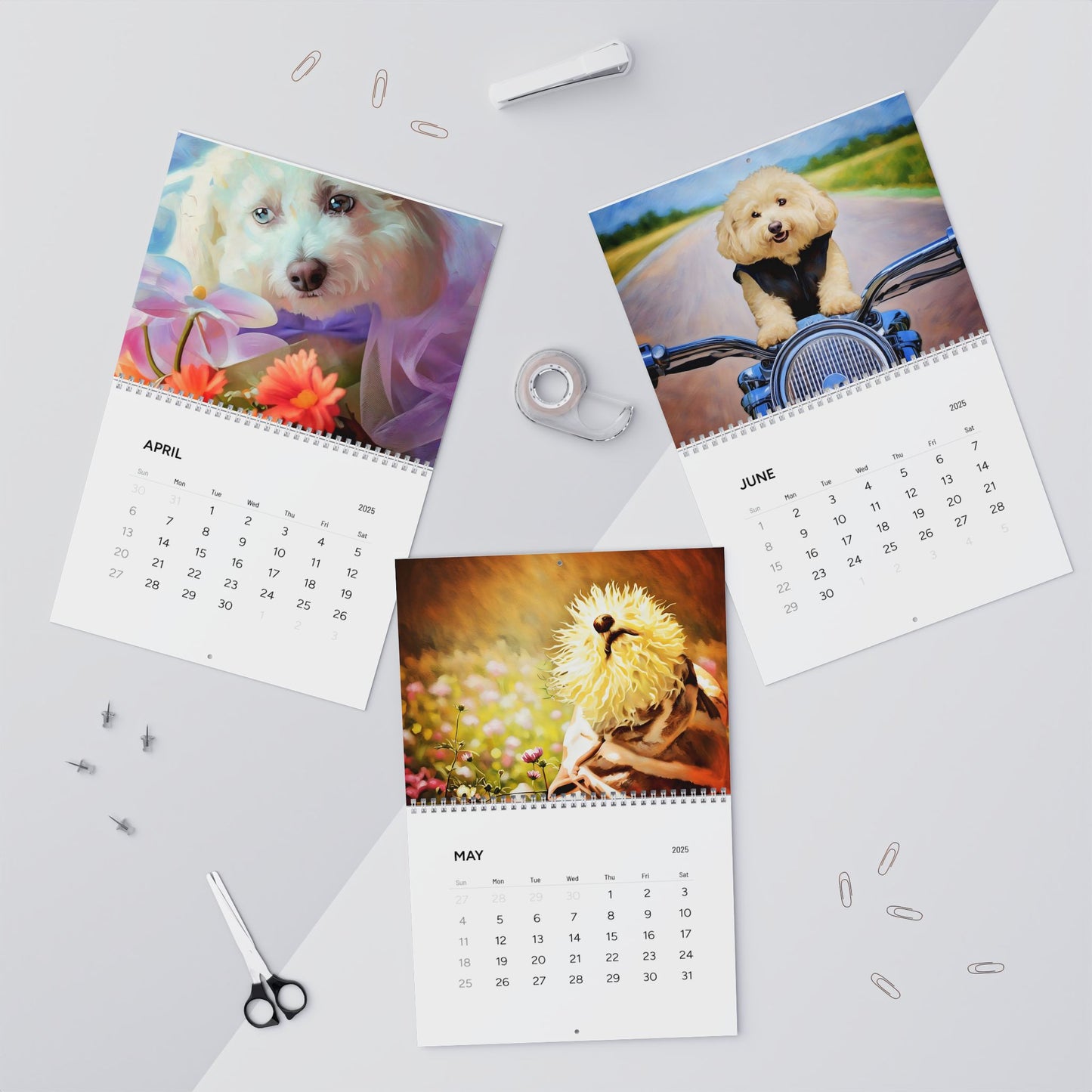 Harvee Bichon Frise Wall Calendar 2025