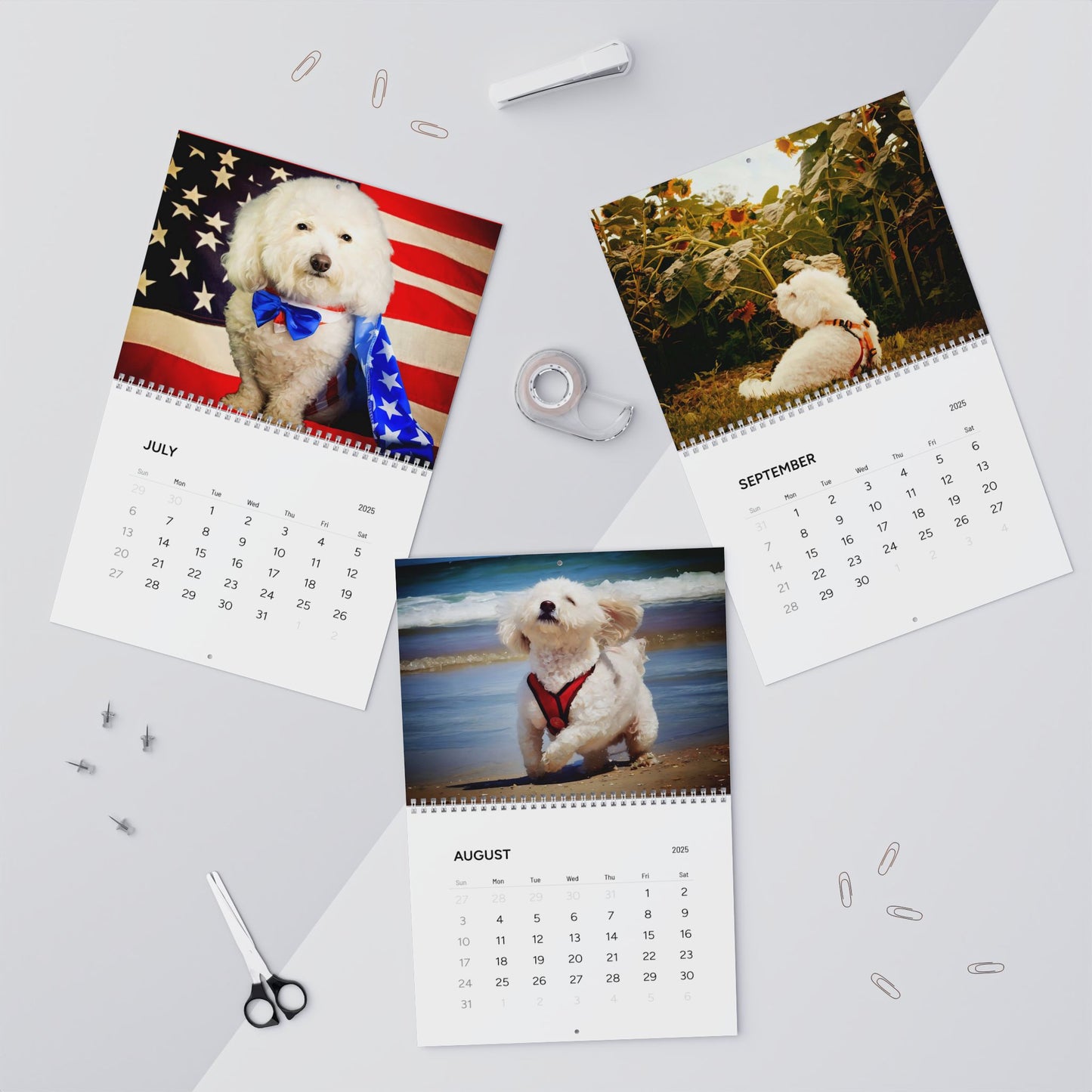 Harvee Bichon Frise Wall Calendar 2025