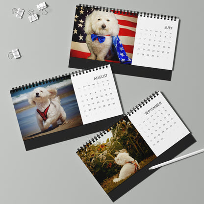 Harvee Bichon Frise Desktop Calendar 2025